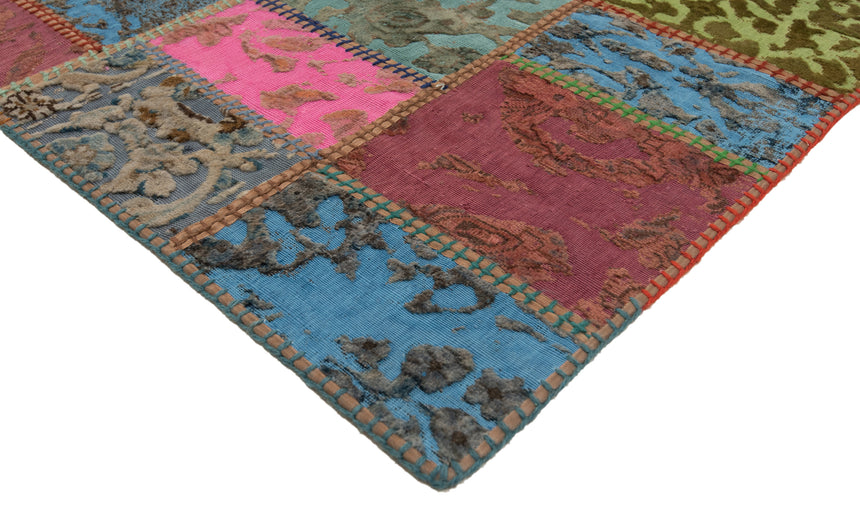 Alfombra con relieve de patchwork | 300 x 80 cm
