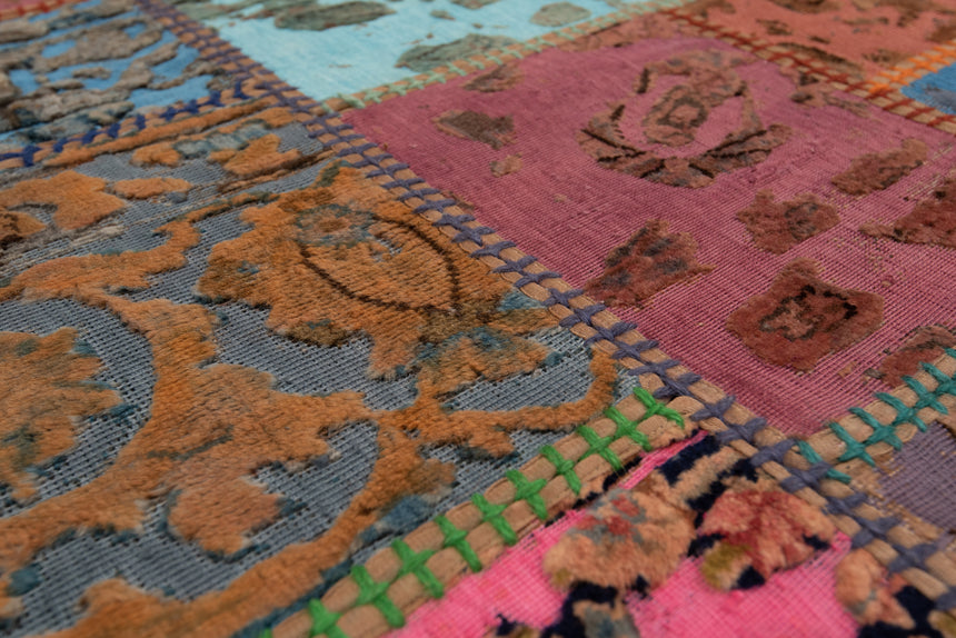 Alfombra con relieve de patchwork | 300 x 80 cm