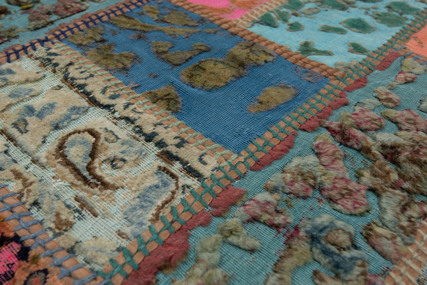 Alfombra con relieve de patchwork | 202 x 80 cm