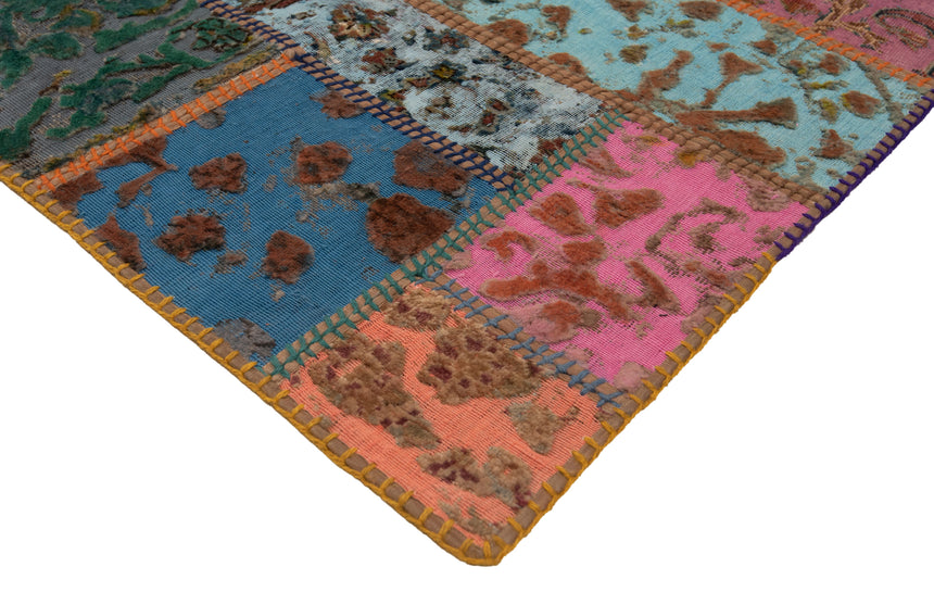 Alfombra con relieve de patchwork | 202 x 80 cm