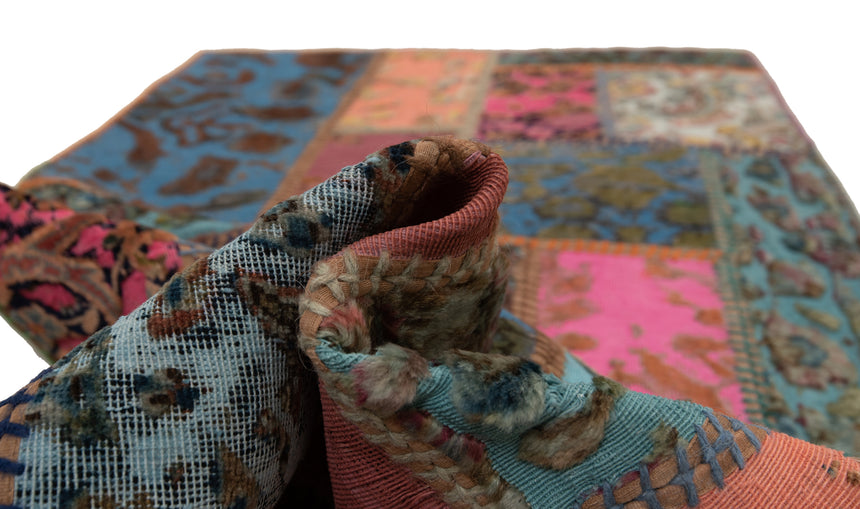 Alfombra con relieve de patchwork | 202 x 80 cm