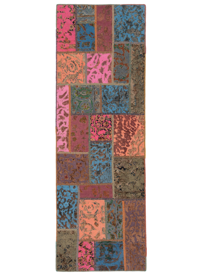 Alfombra con relieve de patchwork | 252 x 80 cm