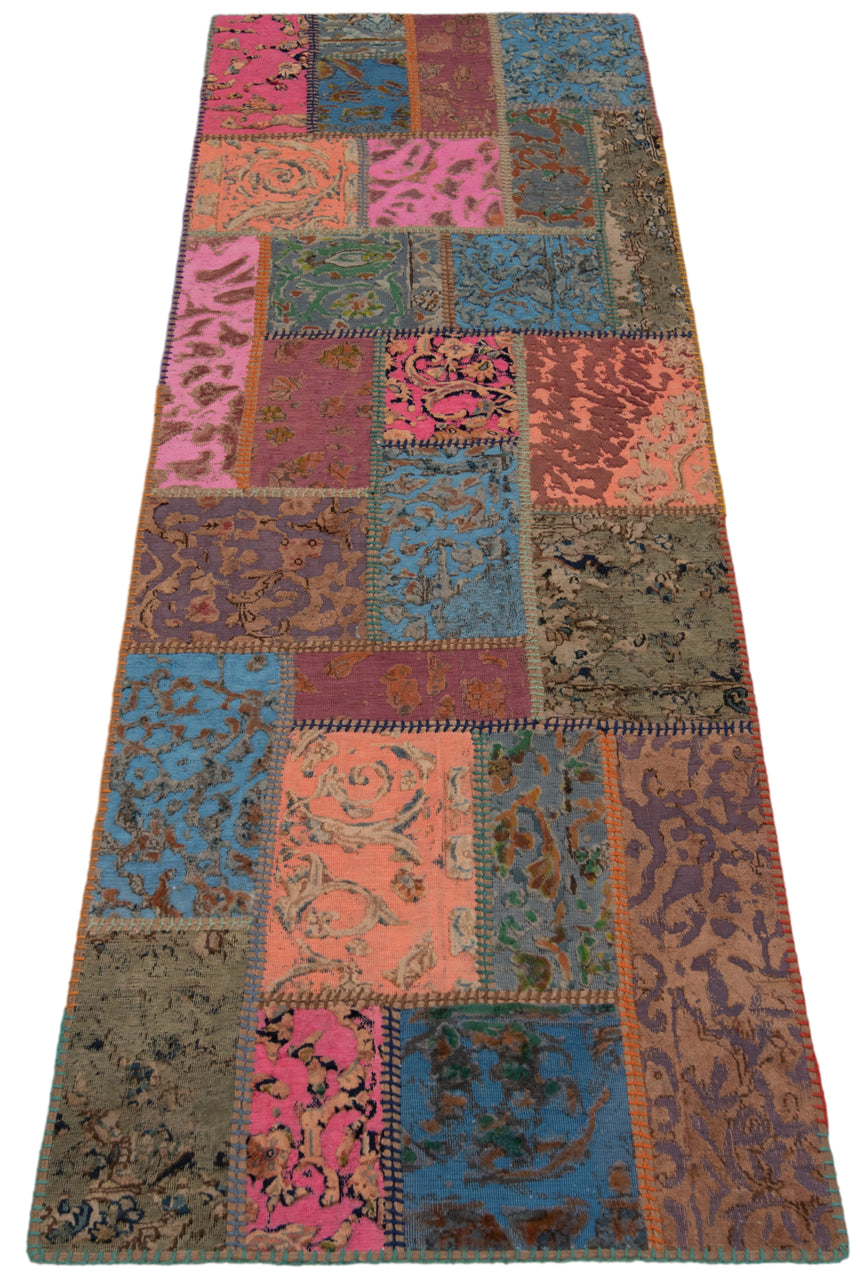 Alfombra con relieve de patchwork | 252 x 80 cm