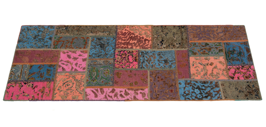 Alfombra con relieve de patchwork | 252 x 80 cm