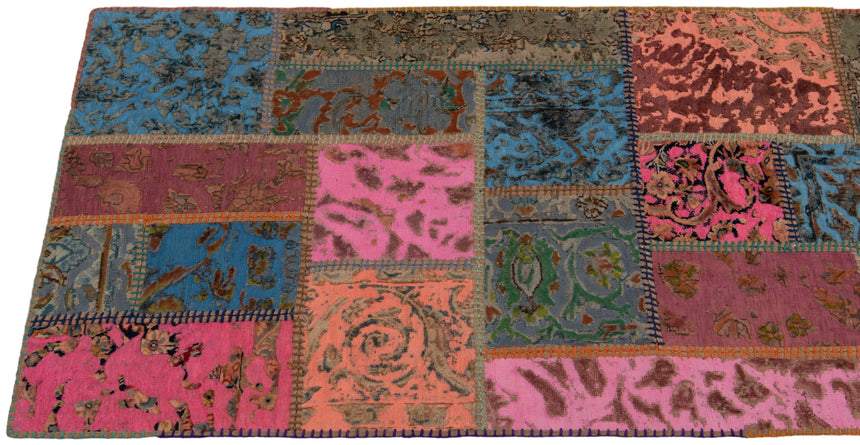 Alfombra con relieve de patchwork | 252 x 80 cm