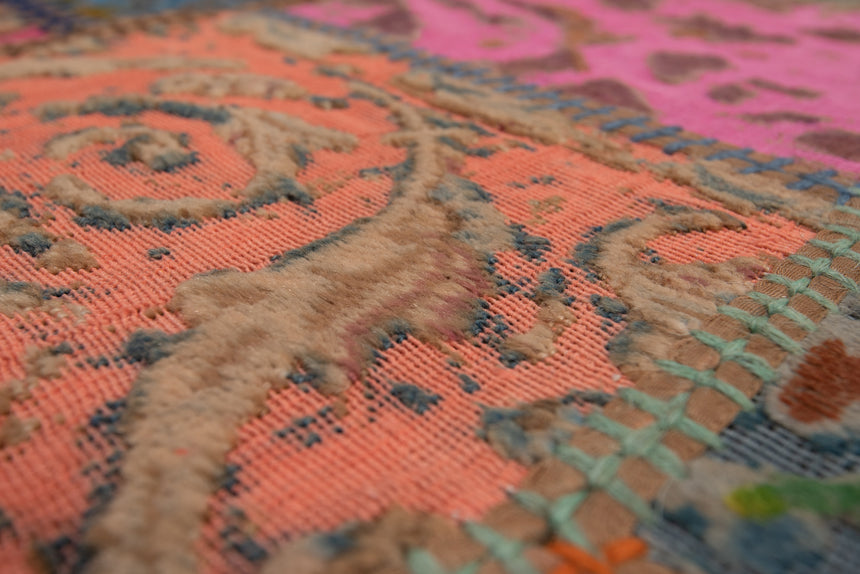 Alfombra con relieve de patchwork | 252 x 80 cm