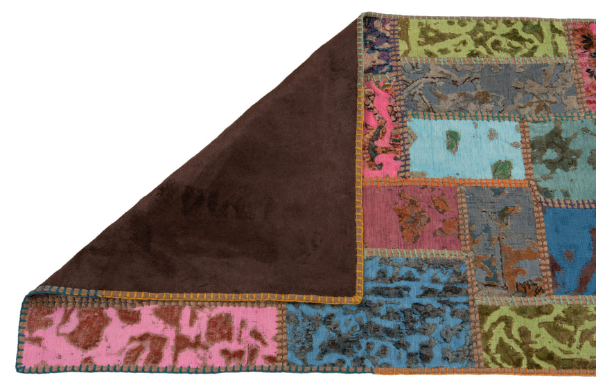 Alfombra con relieve de patchwork | 200 x 80 cm