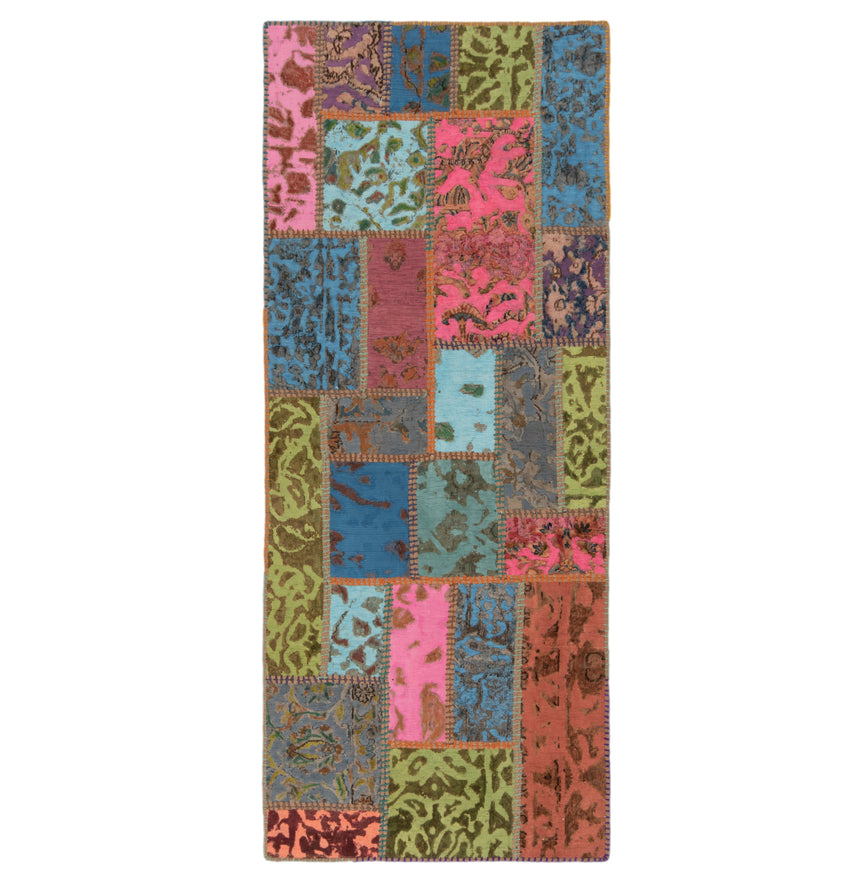 Alfombra con relieve de patchwork | 200 x 80 cm