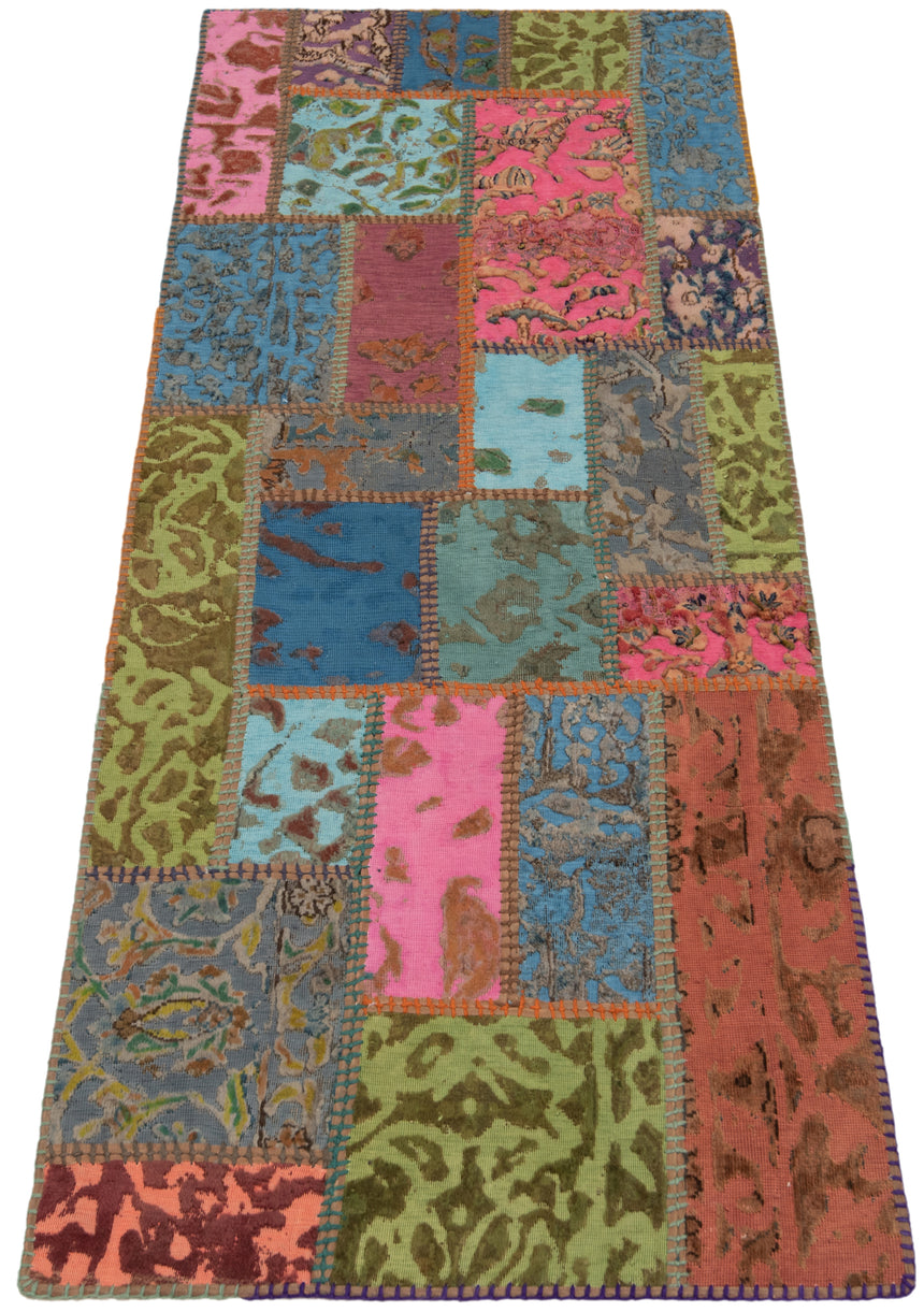 Alfombra con relieve de patchwork | 200 x 80 cm