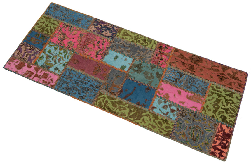 Alfombra con relieve de patchwork | 200 x 80 cm