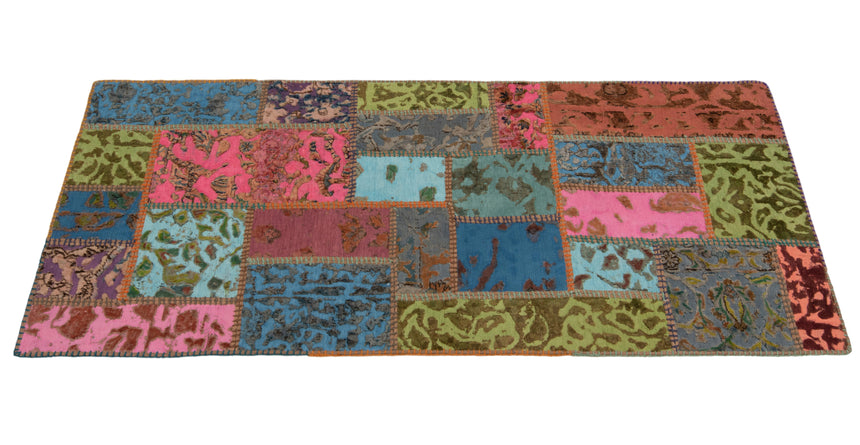 Alfombra con relieve de patchwork | 200 x 80 cm