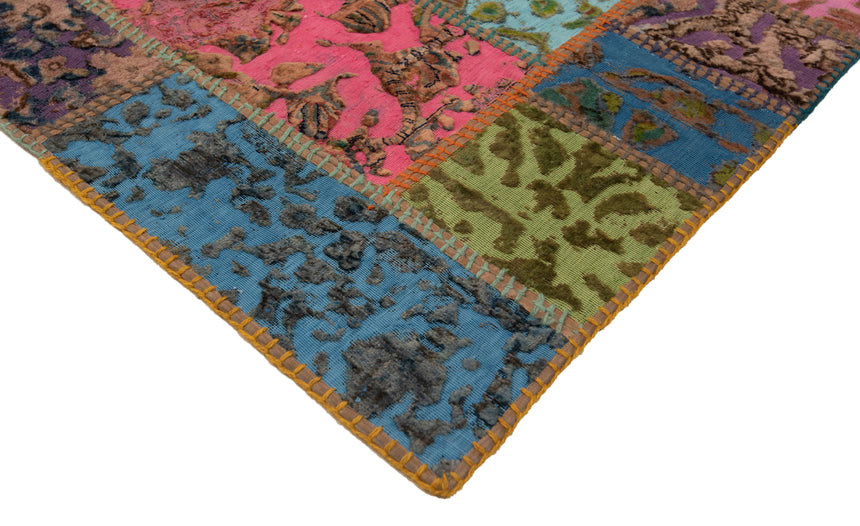 Alfombra con relieve de patchwork | 200 x 80 cm