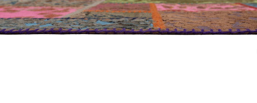 Alfombra con relieve de patchwork | 300 x 80 cm