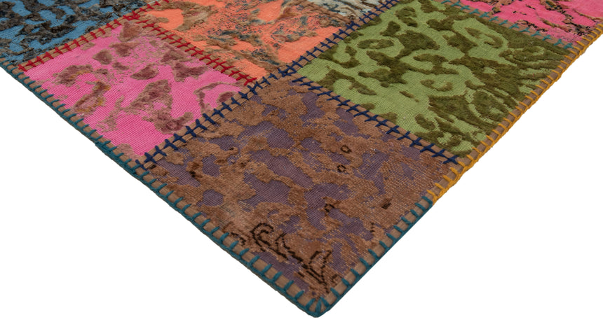 Alfombra con relieve de patchwork | 300 x 80 cm