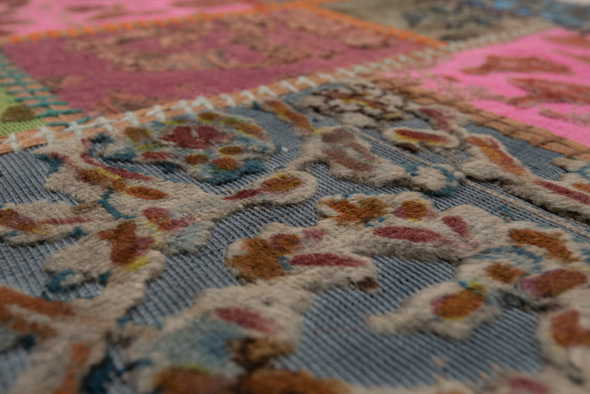 Alfombra con relieve de patchwork | 300 x 80 cm