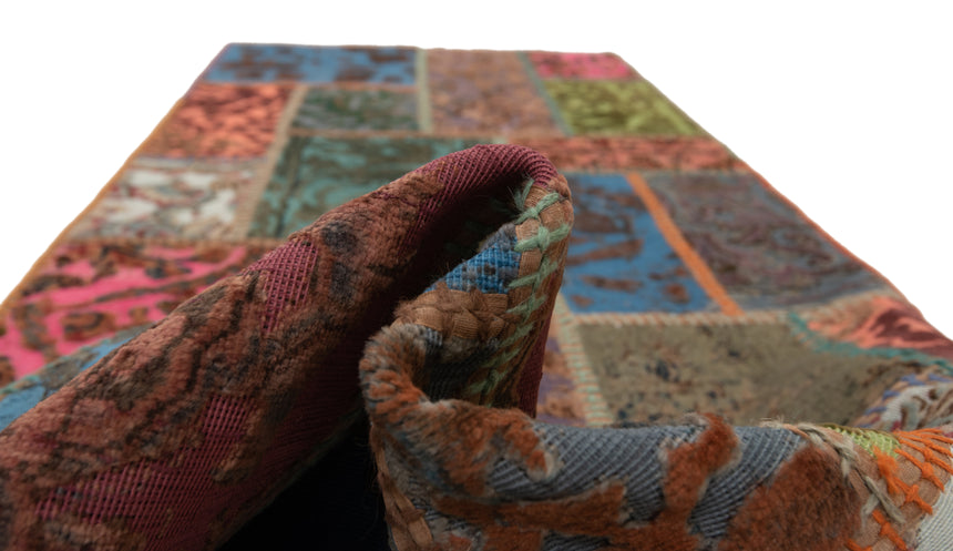 Alfombra con relieve de patchwork | 252 x 80 cm