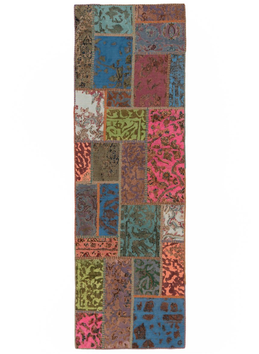 Alfombra con relieve de patchwork | 252 x 80 cm