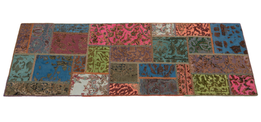 Alfombra con relieve de patchwork | 252 x 80 cm