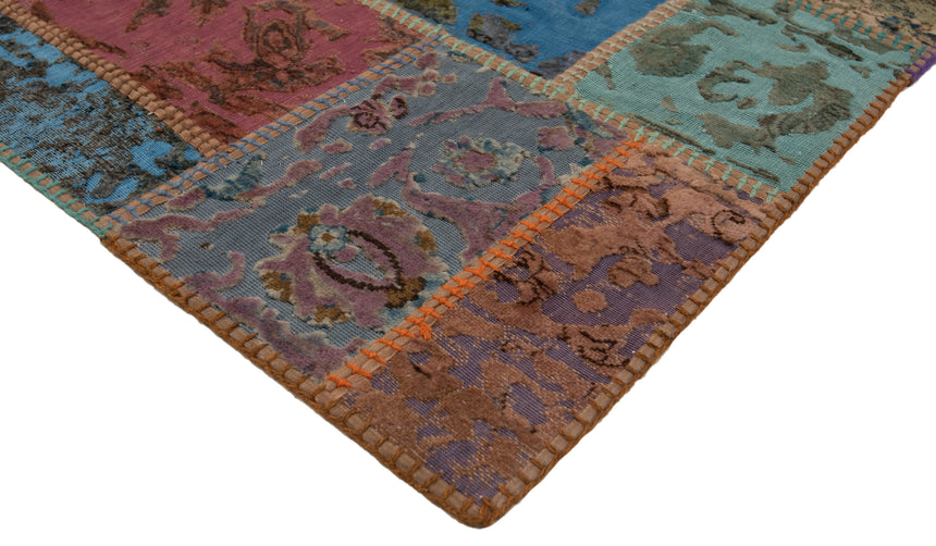 Alfombra con relieve de patchwork | 252 x 80 cm