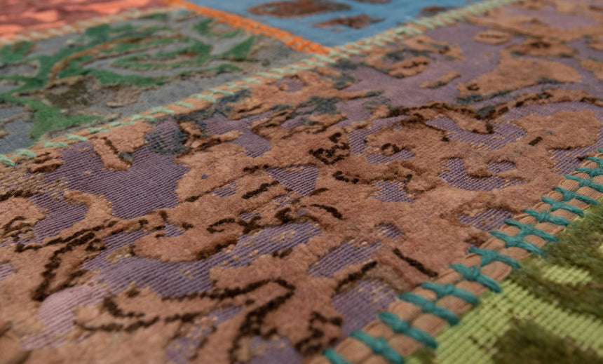Alfombra con relieve de patchwork | 252 x 80 cm