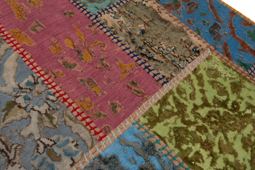 Alfombra con relieve de patchwork | 200 x 80 cm