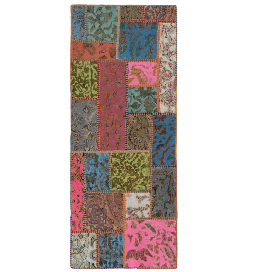 Alfombra con relieve de patchwork | 200 x 80 cm
