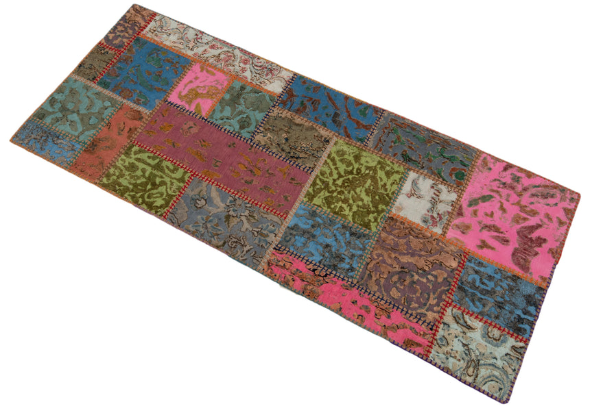 Alfombra con relieve de patchwork | 200 x 80 cm