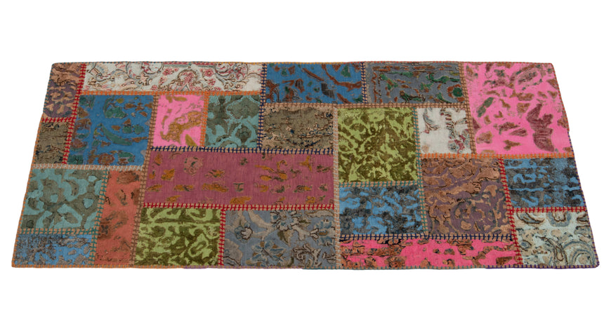 Alfombra con relieve de patchwork | 200 x 80 cm