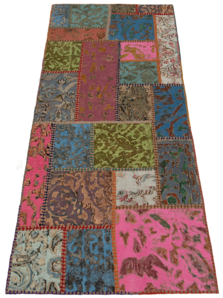 Alfombra con relieve de patchwork | 200 x 80 cm