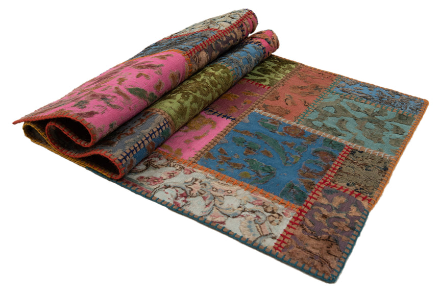 Alfombra con relieve de patchwork | 200 x 80 cm
