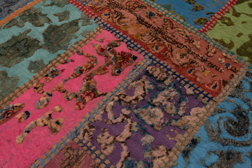 Alfombra con relieve de patchwork | 200 x 80 cm