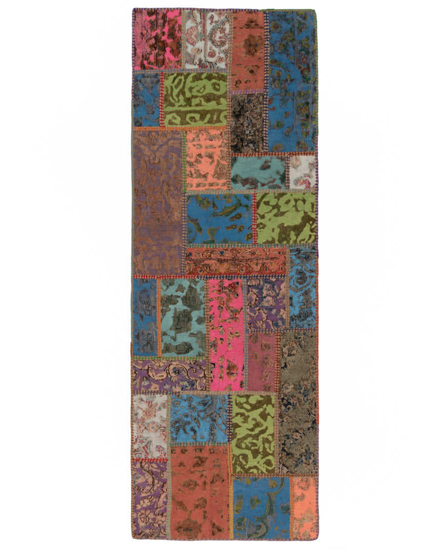 Alfombra con relieve de patchwork | 200 x 80 cm