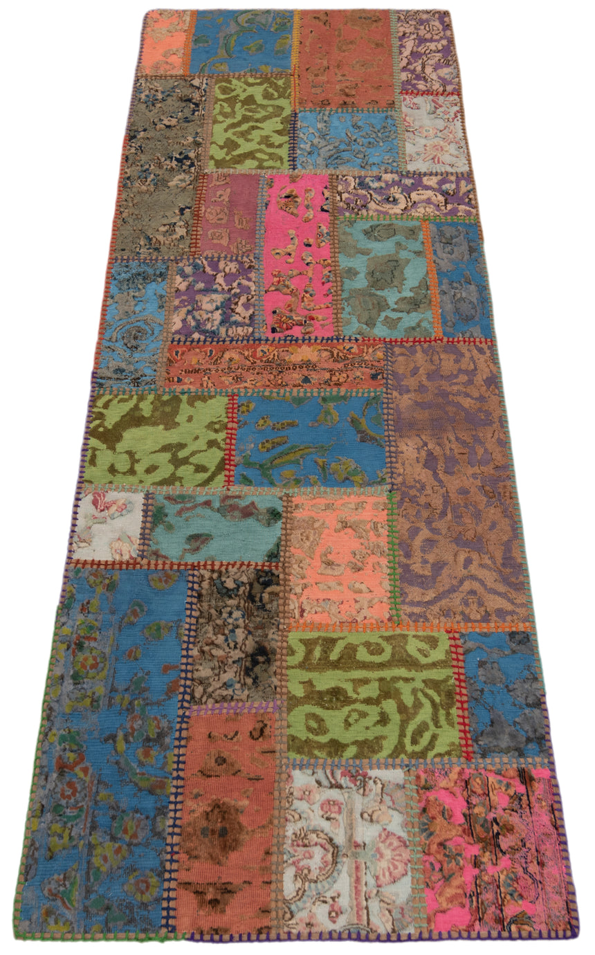 Alfombra con relieve de patchwork | 200 x 80 cm
