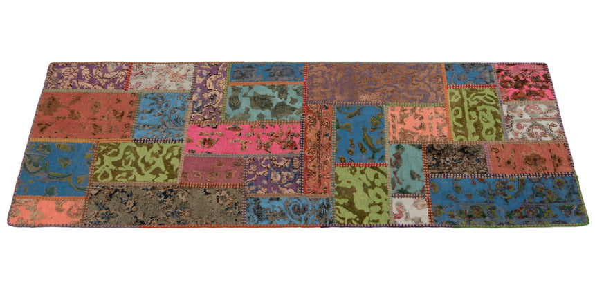 Alfombra con relieve de patchwork | 200 x 80 cm
