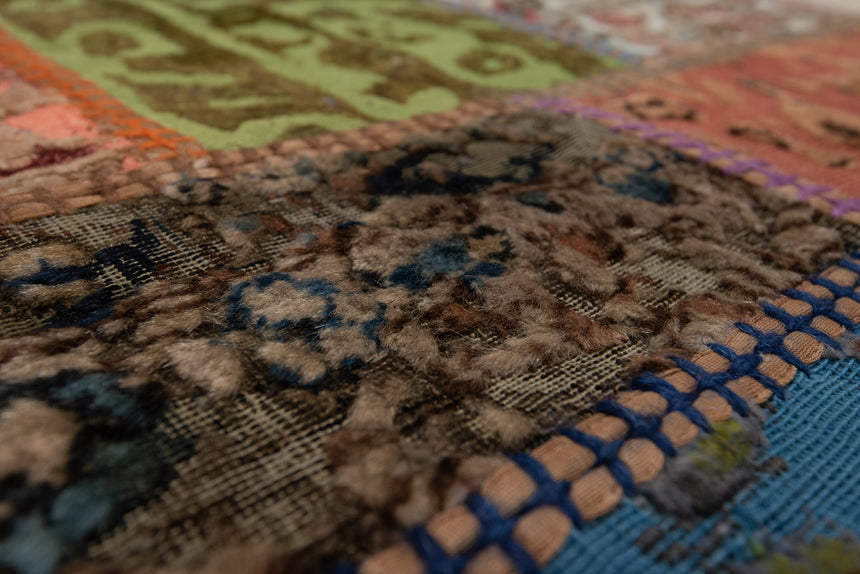 Alfombra con relieve de patchwork | 200 x 80 cm
