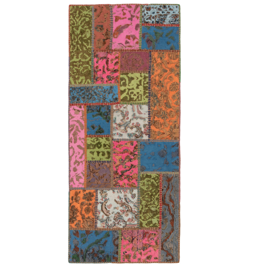 Alfombra con relieve de patchwork | 200 x 80 cm