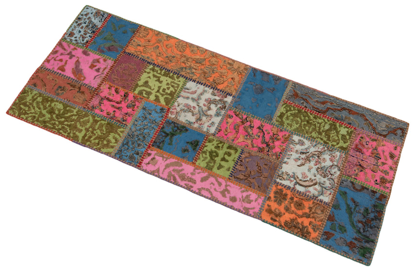 Alfombra con relieve de patchwork | 200 x 80 cm