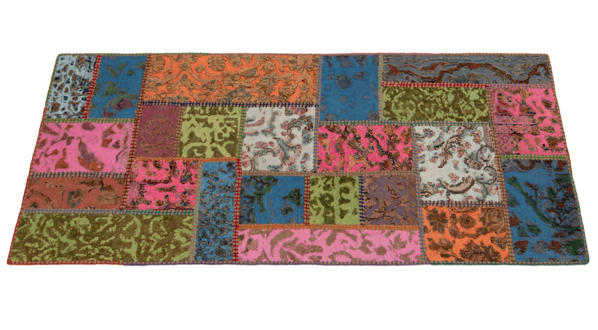Alfombra con relieve de patchwork | 200 x 80 cm