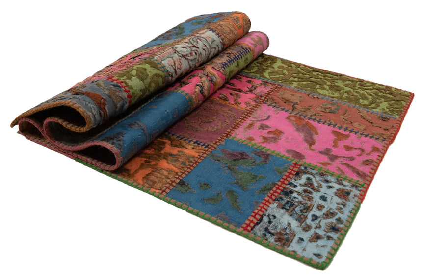 Alfombra con relieve de patchwork | 200 x 80 cm