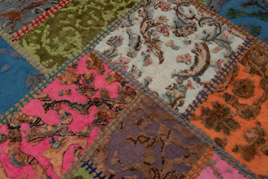 Alfombra con relieve de patchwork | 200 x 80 cm