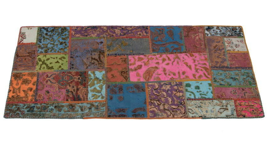 Alfombra con relieve de patchwork | 200 x 80 cm