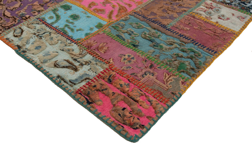 Alfombra con relieve de patchwork | 200 x 80 cm