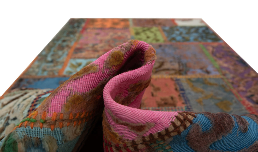 Alfombra con relieve de patchwork | 200 x 80 cm