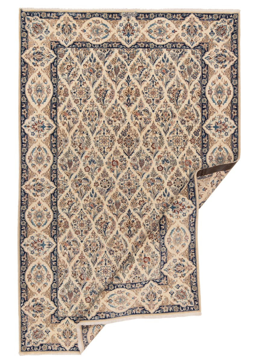 Alfombra persa de seda Nain 6 La | 200 x 130 cm