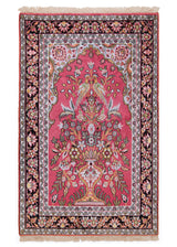 Alfombra india de seda pura de Cachemira | 125 x 80 cm