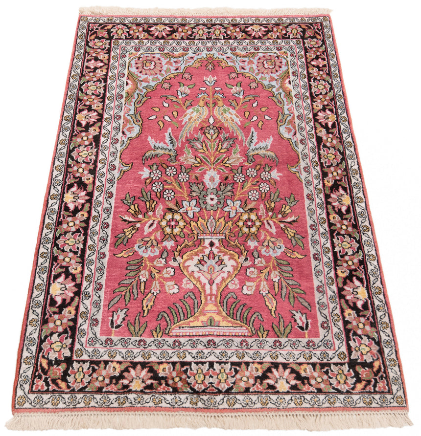 Alfombra india de seda pura de Cachemira | 125 x 80 cm