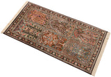 Alfombra india de seda pura de Cachemira | 120 x 62 cm