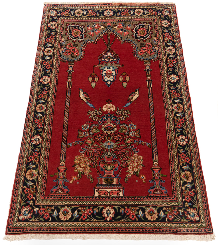 Alfombra persa Qom | 133 x 77 cm
