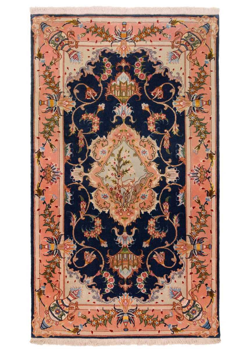 Alfombra persa Tabriz 50 Raj de lana y seda | 114 x 67 cm