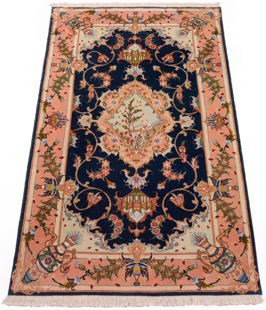 Alfombra persa Tabriz 50 Raj de lana y seda | 114 x 67 cm